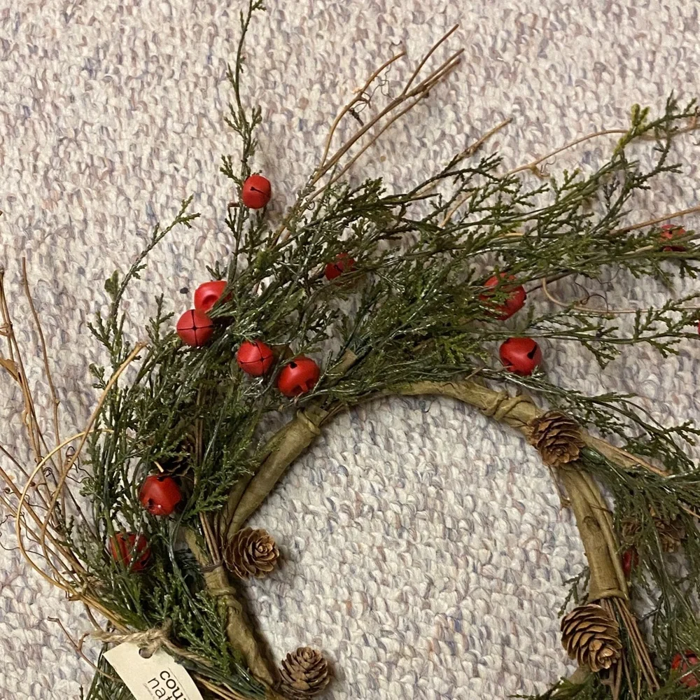 Festive Green and Red Holiday Wreath